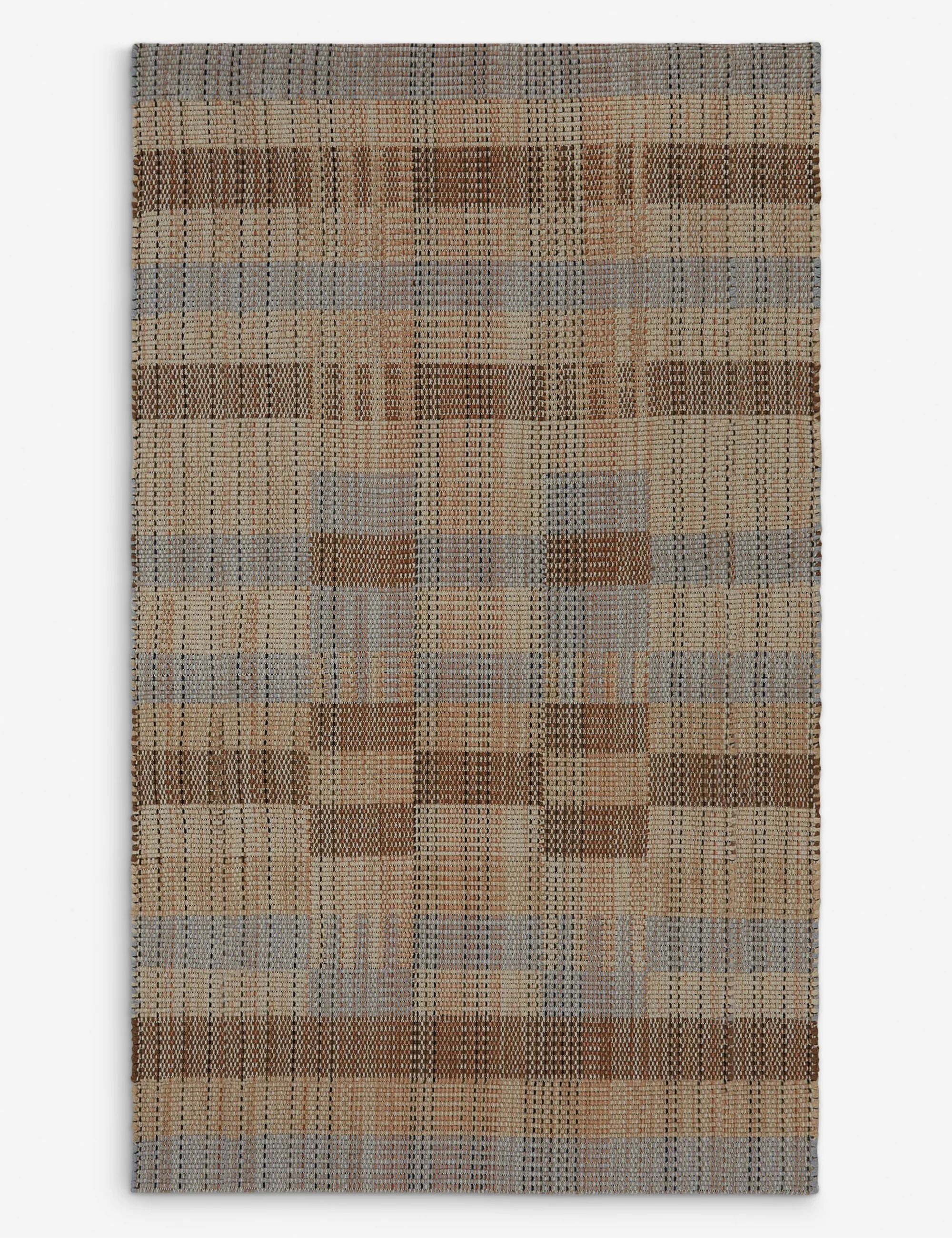 Sorell Handwoven Blend Rug Swatch, Brown and Blue - Image 5
